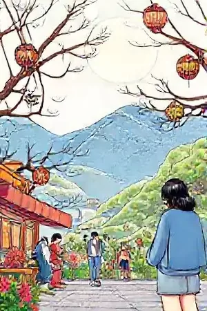 《雨季修理铺》竖版封面，雨中挂着旧钟表的修理铺门脸